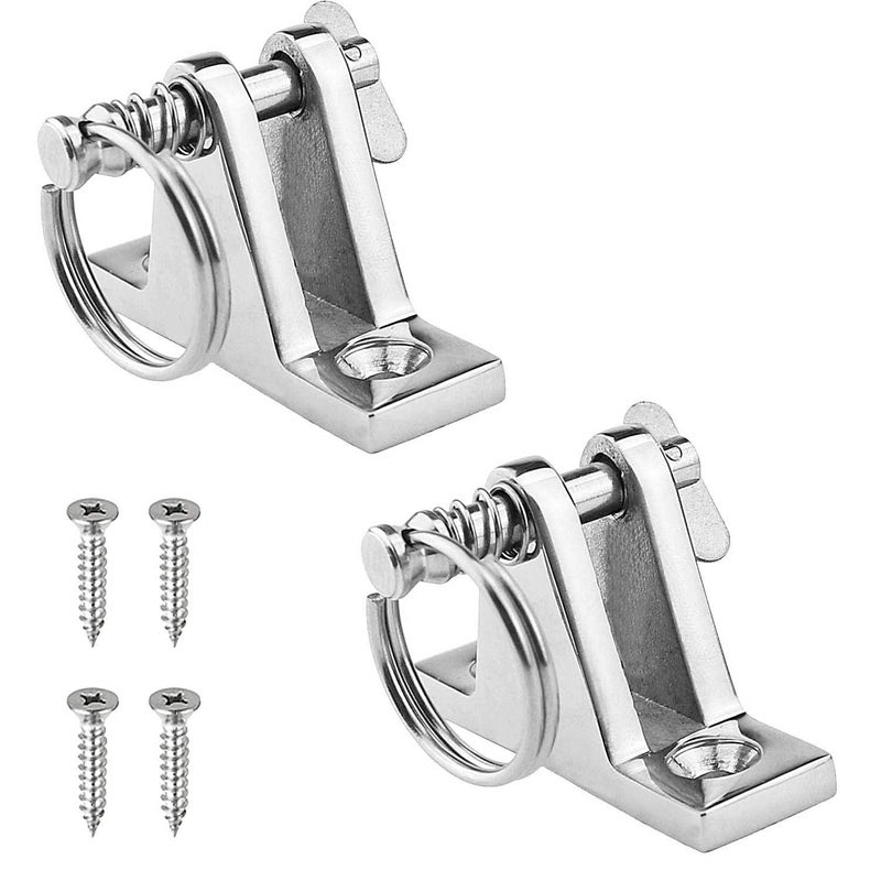 Amadget 2 Pack Bimini Top 90Â°Deck Hinge with Removable Pin, 316 Stainless Steel Marine Boat Hinge Mount Bimini Top Fitting Hardware - Image 1